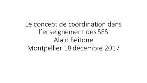 Concept de coordination