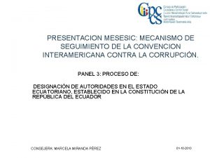 PRESENTACION MESESIC MECANISMO DE SEGUIMIENTO DE LA CONVENCION