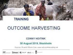Outcome harvesting training