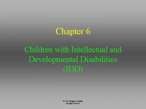 Chapter 6 Children with Intellectual and Developmental Disabilities