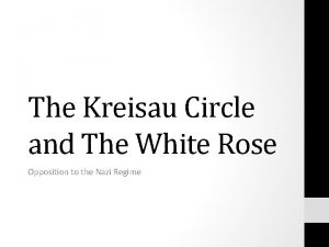 The Kreisau Circle and The White Rose Opposition