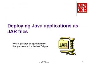 Deploying Java applications as JAR files How to