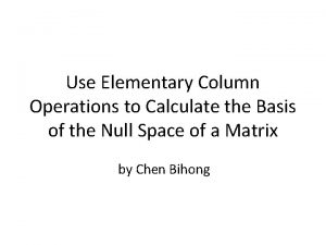 Elementary column operations