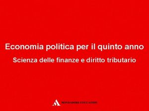 Economia politica per il quinto anno Scienza delle