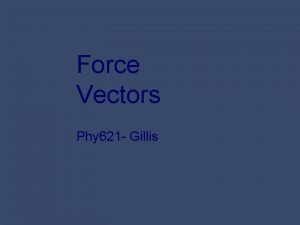 Force Vectors Phy 621 Gillis Contents Introduction Resultant