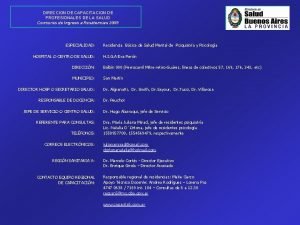 DIRECCION DE CAPACITACION DE PROFESIONALES DE LA SALUD