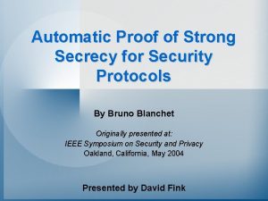 Automatic Proof of Strong Secrecy for Security Protocols