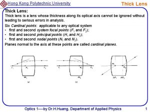 Thick lens example Thick lens example