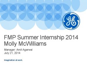 FMP Summer Internship 2014 Molly Mc Williams Manager