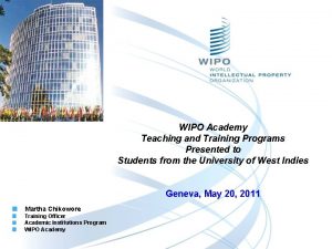 Wipo distance learning
