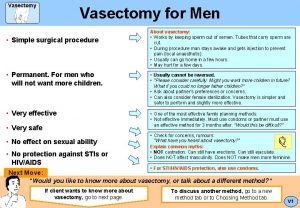 Vasectomy procedure