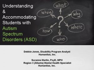 Understanding Accommodating Students with Autism Spectrum Disorders ASD