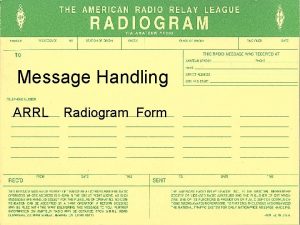 Arrl radiogram
