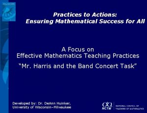 Practices to Actions Ensuring Mathematical Success for All