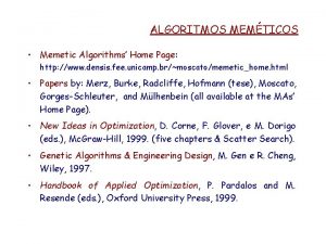 Algoritmos meméticos