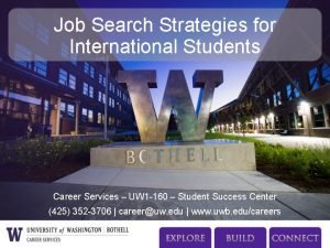 Job Search Strategies for International Students Career Services