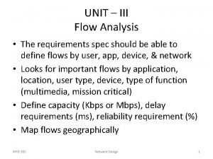 Flow specification