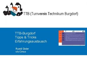 TTBBurgdorf Tipps Tricks Erfahrungsaustausch Ruedi Gisler vo Cirrus
