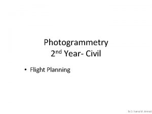Flight planning in photogrammetry