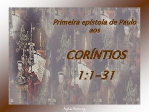 Primeira epstola de Paulo aos CORNTIOS 1 1