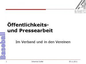 ffentlichkeitsund Pressearbeit Im Verband und in den Vereinen