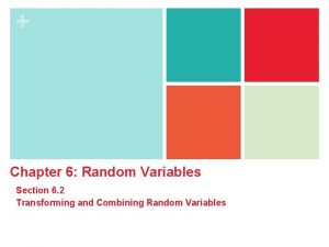 Transforming and combining random variables