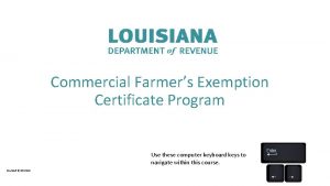 Louisiana commercial farmer certification Louisiana commercial farmer certification