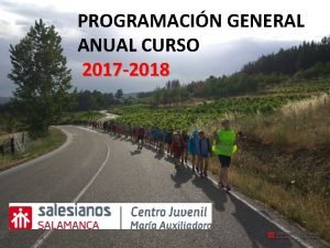 PROGRAMACIN GENERAL ANUAL CURSO 2017 2018 ANIMADORES Director