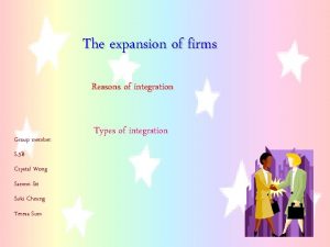 The expansion of firms Reasons of integration Group