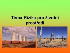 Tma Rizika pro ivotn prosted Jadern elektrrna Temeln