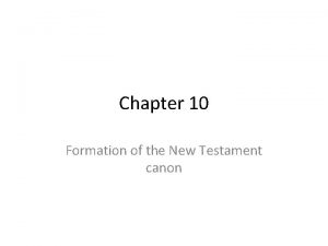 Formation of the new testament