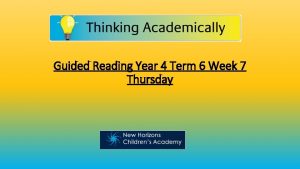 Guided Reading Year 4 Term 6 Week 7