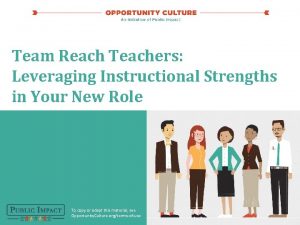 Team Reach Teachers Leveraging Instructional Strengths in Your