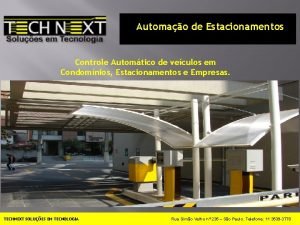 Automao de Estacionamentos Controle Automtico de veculos em