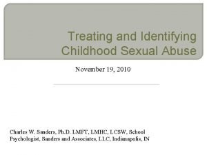 Sexual abuse signs and symptoms