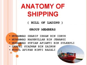Anatomy of shipping