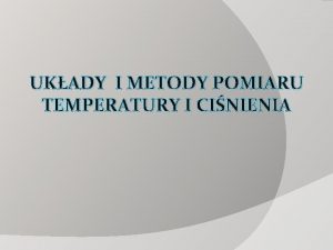 Metody pomiaru temperatury