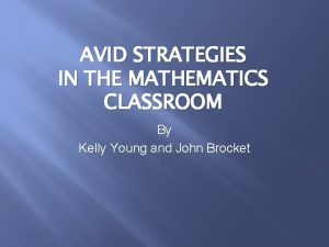 Avid strategies for math
