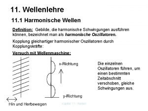 11 Wellenlehre 11 1 Harmonische Wellen Definition Gebilde