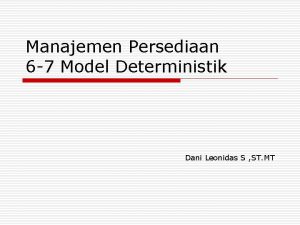 Contoh soal metode silver meal Contoh soal metode silver meal