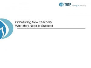 Onboarding new teachers