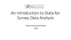 Survey data analysis in stata