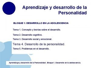 El desarrollo del lenguaje oral Aprendizaje y desarrollo