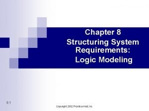 Chapter 8 Structuring System Requirements Logic Modeling 9
