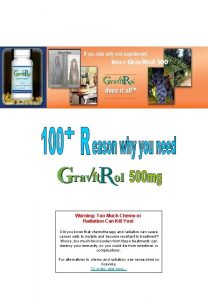 Gravitrol 500 Warning Too Much Chemo or Radiation