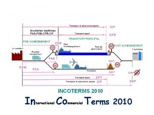 In ternational Co mmercial Terms 2010 INCOTERMS 2010