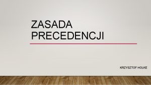 Precedencja w polsce