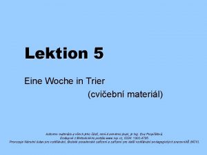 Lektion 5 Eine Woche in Trier cviebn materil
