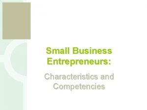 Esb entrepreneurship and small business