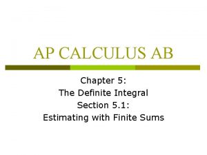 Ap calculus chapter 5